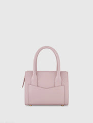 Purple Small Leather Tote Bag With Gold Hardware