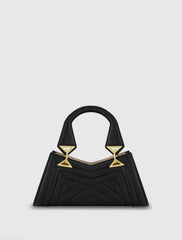 Angular Quilted Napa Leather Handbag