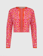 Multicolor Long Sleeve Knit Floral Cardigan