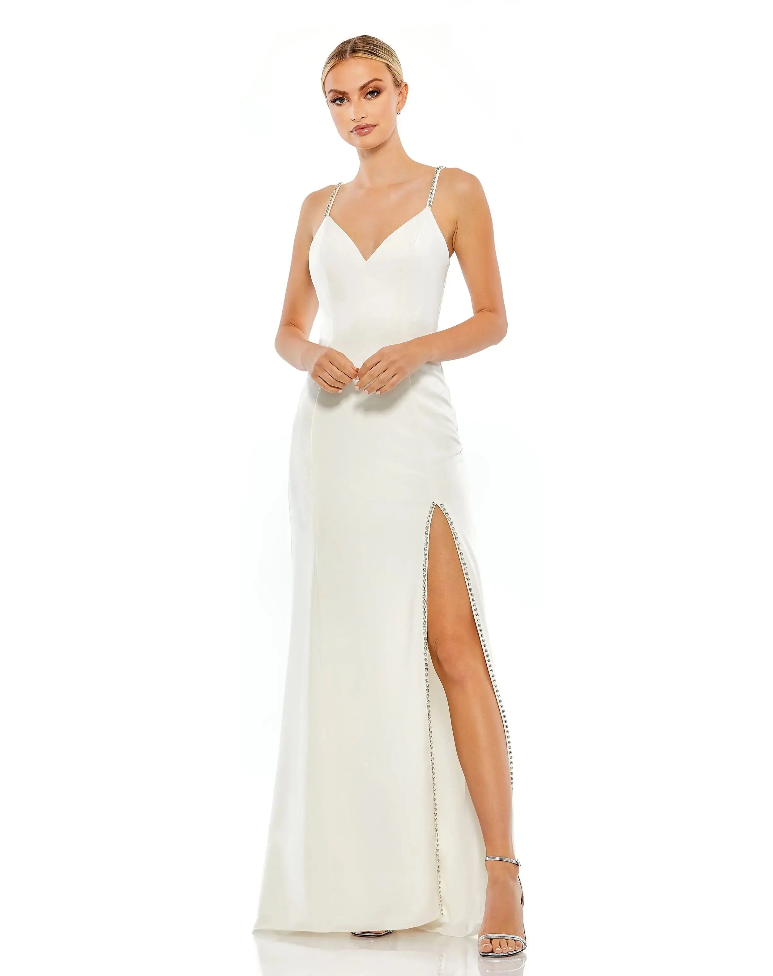 Sweetheart Evening Gown w/ Rhinestone Accents